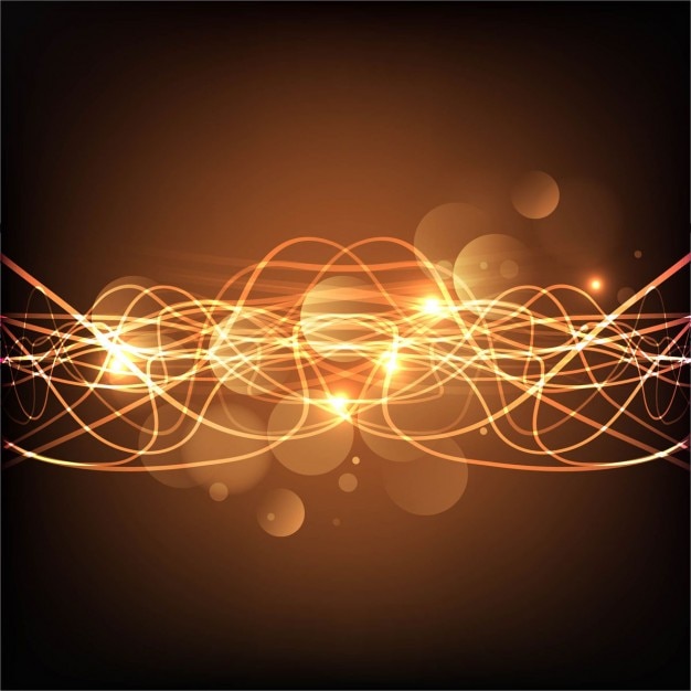 Free Vector shiny wavy background with golden lines
