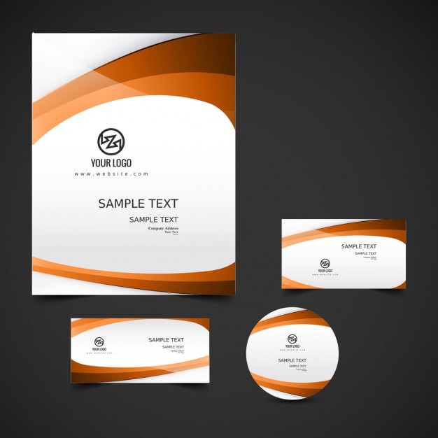 Free vector shiny wavy business stationery