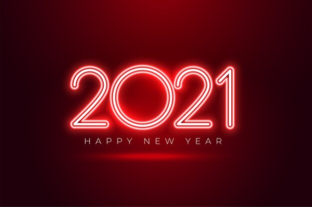 Shiony red neon 2021 с новым годом празднование фона