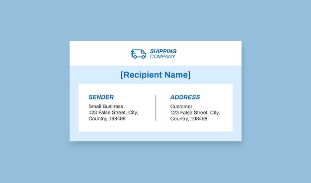Shipping address sticker design