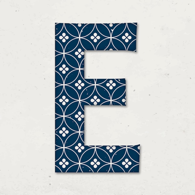 Free vector shippo capital e japanese vector blue pattern typography