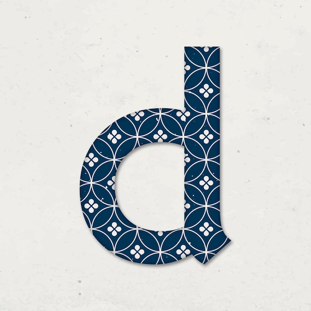 Free vector shippo japanese pattern letter d vector typography