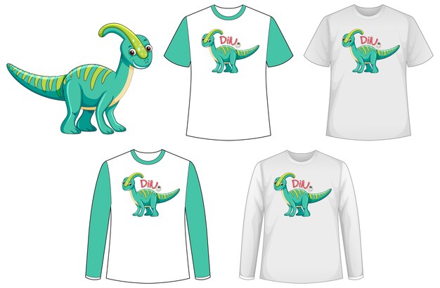 공룡 만화 캐릭터와 셔츠