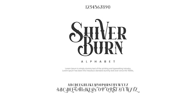 Shiverburn​抽象​ファッション​フォント​アルファベット​ミニマルモダンアーバンフォントブランド​など​タイポグラフィ