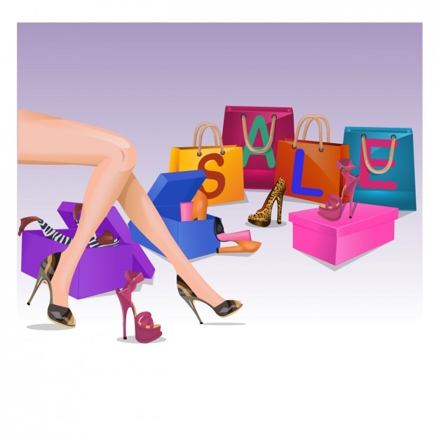 Бесплатное векторное изображение Обувь продажа иллюстрация