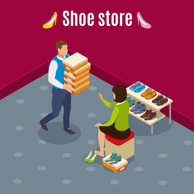 shoe store with woman during choice