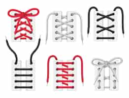 Free vector shoelaces realistic set