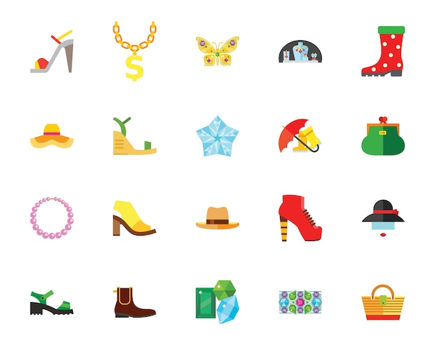 Free vector shoes and accessories creative icon set