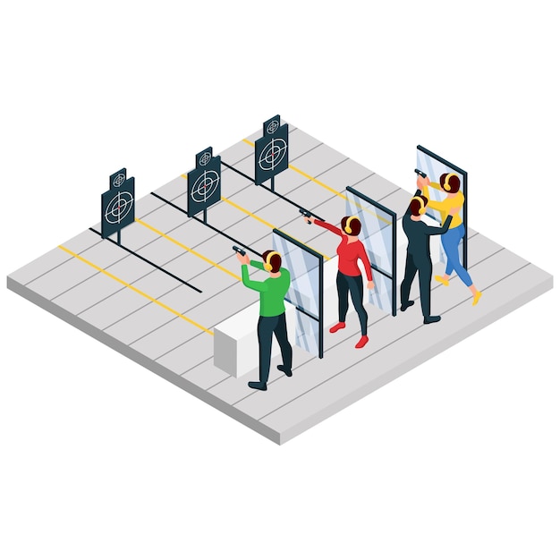 Shooting Range Isometric Composition