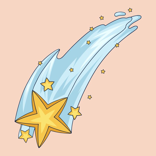 Shooting star drawing illustration