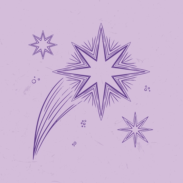 Free vector shooting star drawing illustration