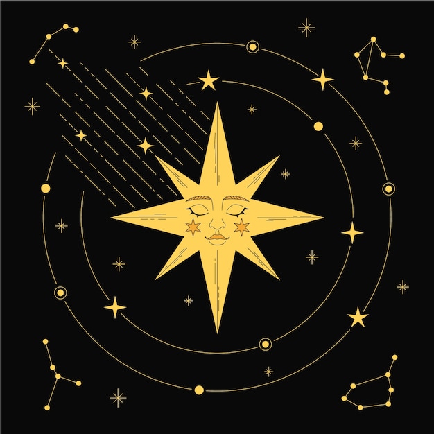 Free vector shooting star drawing illustration