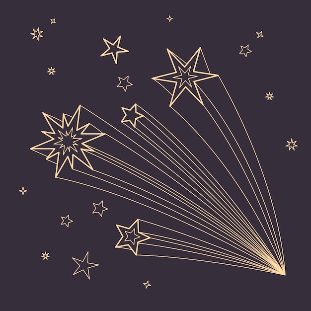 Free vector shooting star drawing illustration