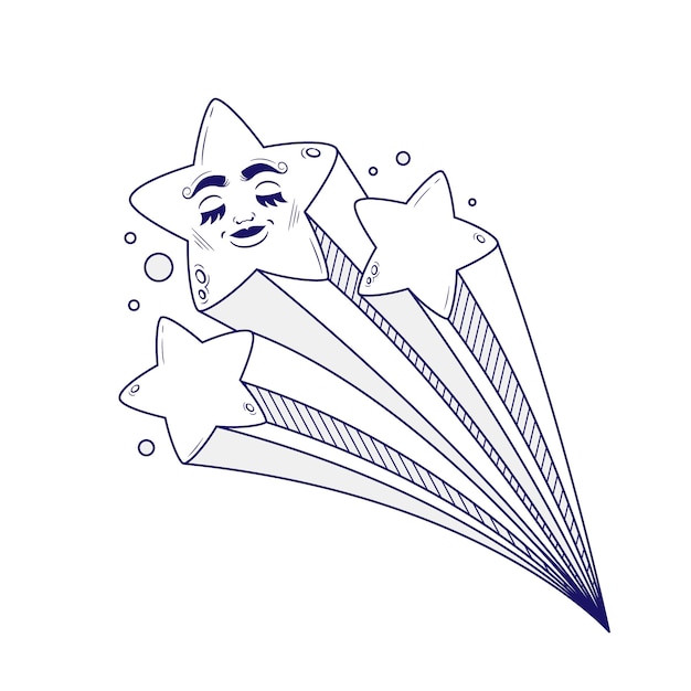 Free vector shooting star drawing illustration