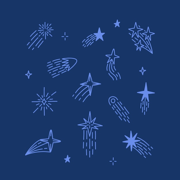 Free Vector shooting star drawing illustration