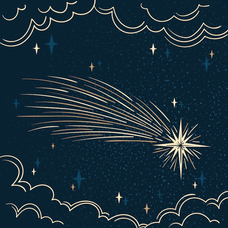 Free Vector shooting star drawing illustration