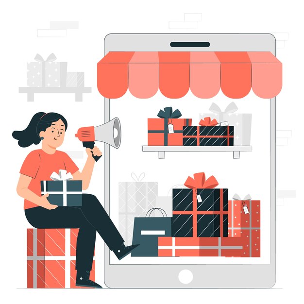 Shop giveaway concept illustration