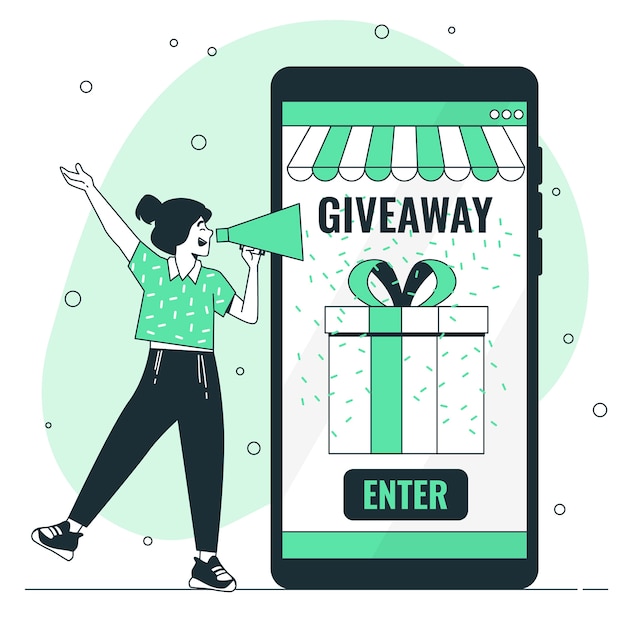 Free vector shop giveaway concept illustration