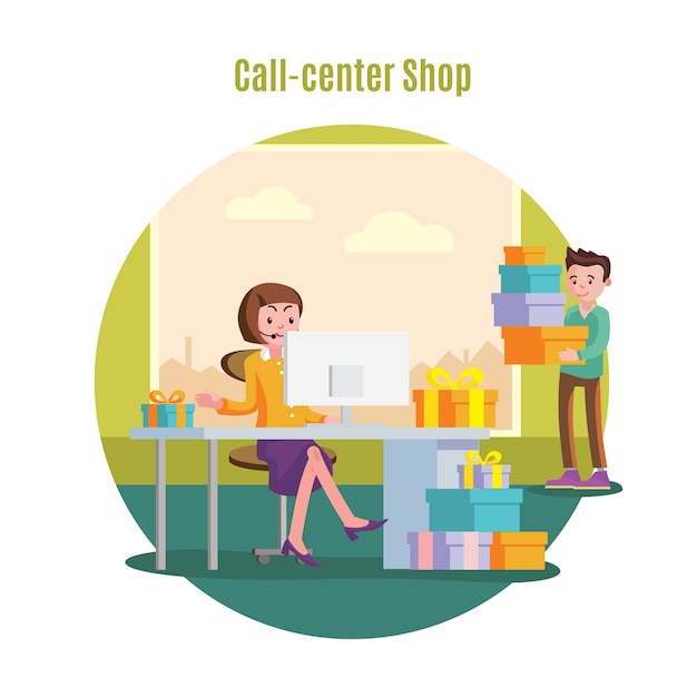Shop Helpline Service Concept