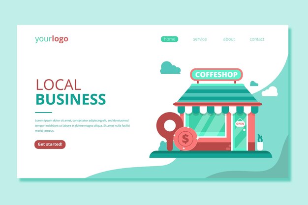 Shop local business landing page