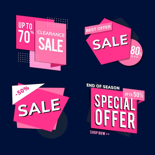 Free vector shop sale promotion advertisements vector set