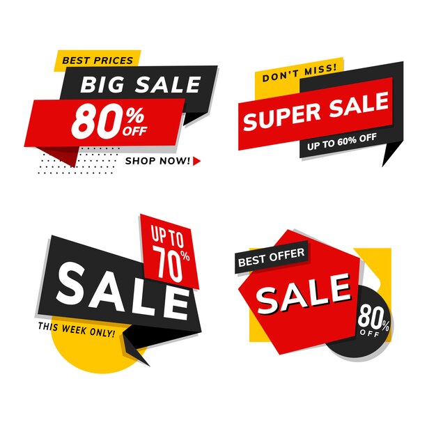 Shop sale promotion advertisements vector set