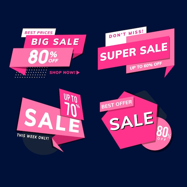 Shop sale promotion advertisements vector set