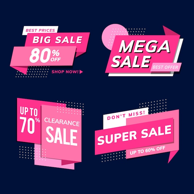 Free vector shop sale promotion advertisements vector set