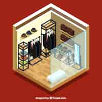 Free vector shop suits, isometric view