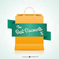 Free vector shopping bag with discount banner