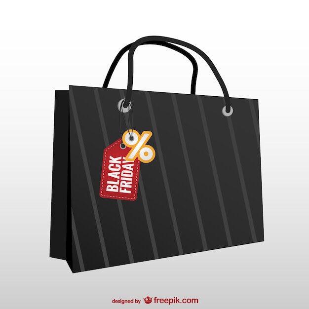 Shopping bag with tag for Black Friday