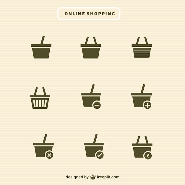 Shopping basket icons collection