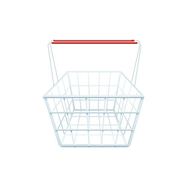 Shopping basket for shopping in a store mall or supermarket realistic