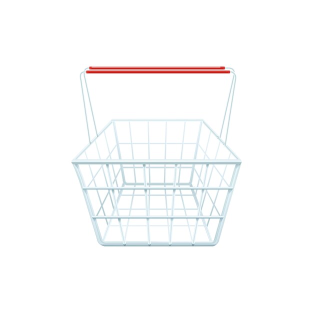 Shopping basket for shopping in a store mall or supermarket realistic
