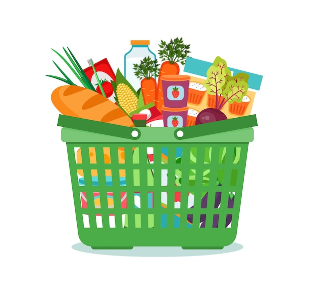 Shopping Basket Market Isolated Icon Flat Design Royalty Free SVG,  Cliparts, Vectors, and Stock Illustration. Image 61125486.