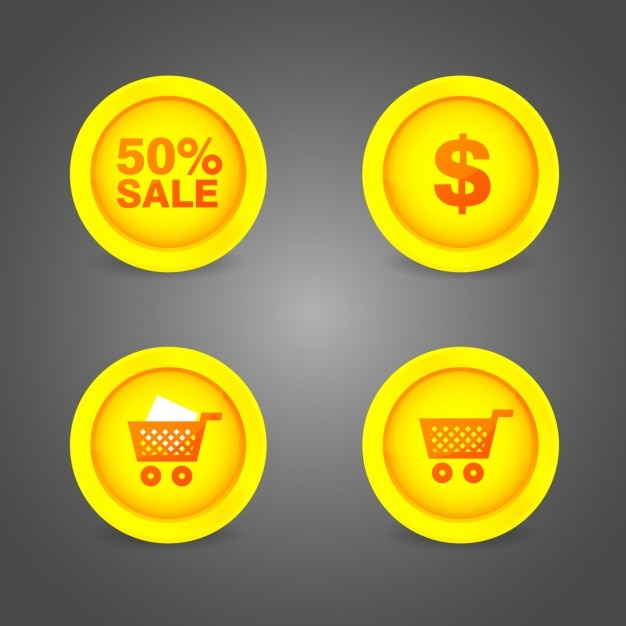 Free vector shopping buttons