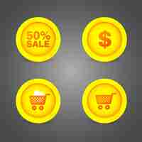 Free vector shopping buttons