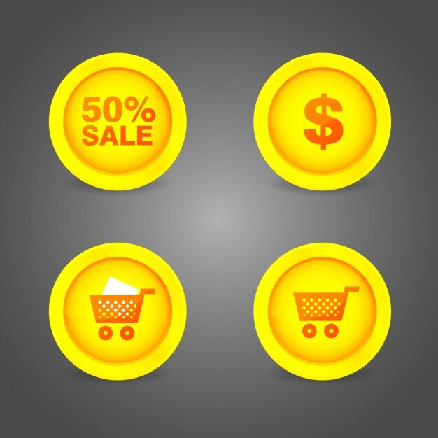 Free Vector shopping buttons