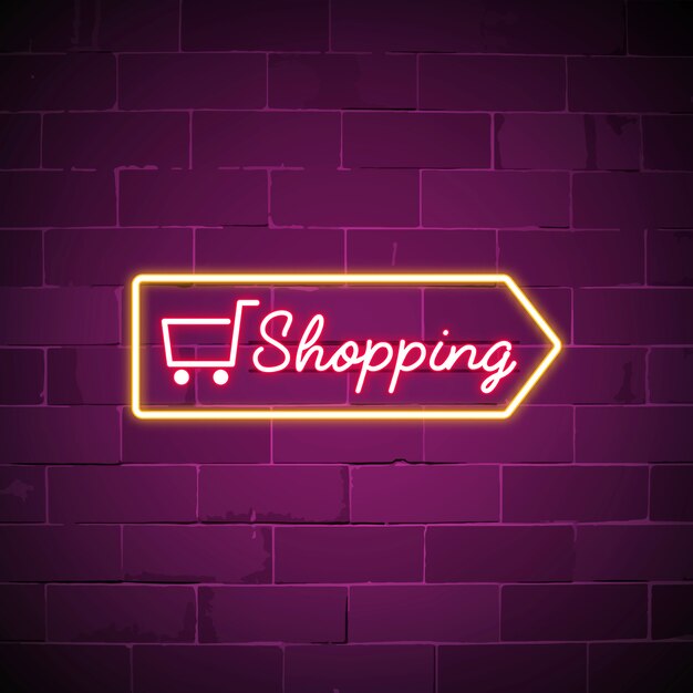 Shopping cart neon sign 