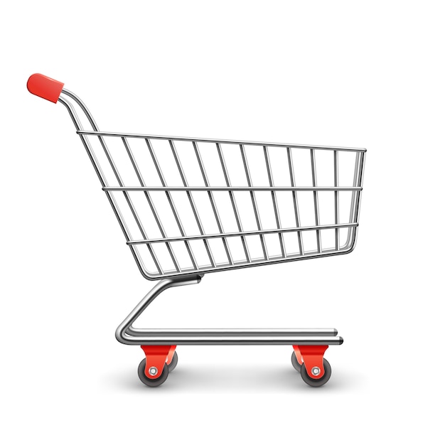 Free vector shopping cart realistic