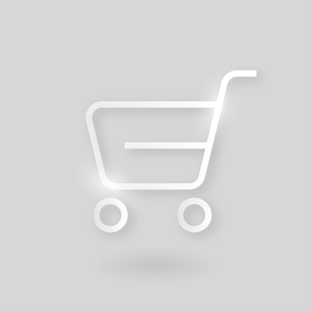 Free vector shopping cart vector technology icon in silver on gray background