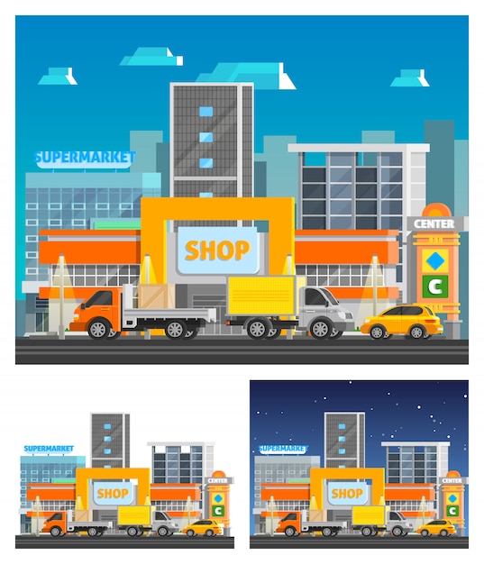 Free vector shopping center orthogonal compositions