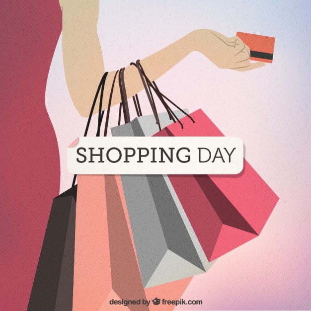 Vettore gratuito shopping giorno