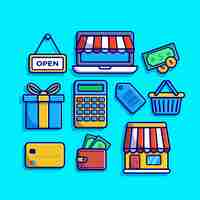 Free vector shopping element set