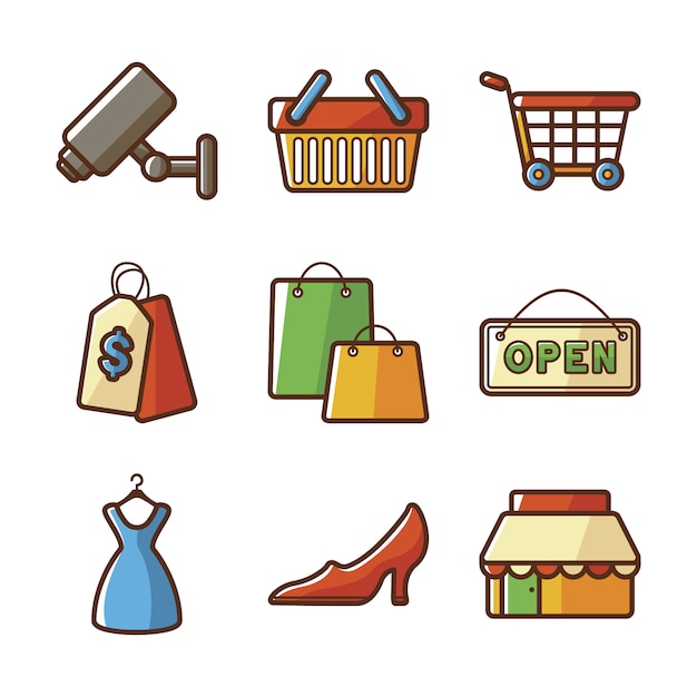 Free vector shopping icon collection