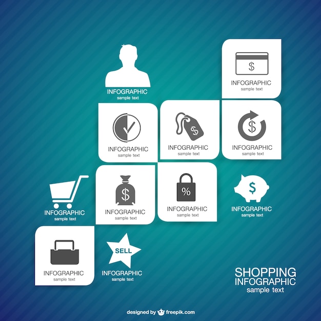 Vettore gratuito shopping infografica vettore