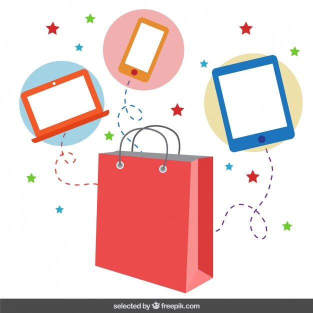 Vettore gratuito shopping concetto on-line