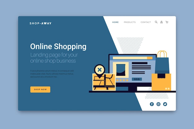 Shopping online landing page webtemplate