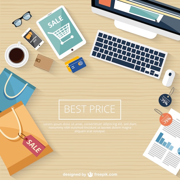 Free Vector | Shopping online sale background