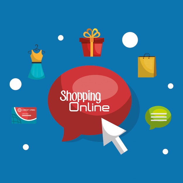 Free vector shopping online set